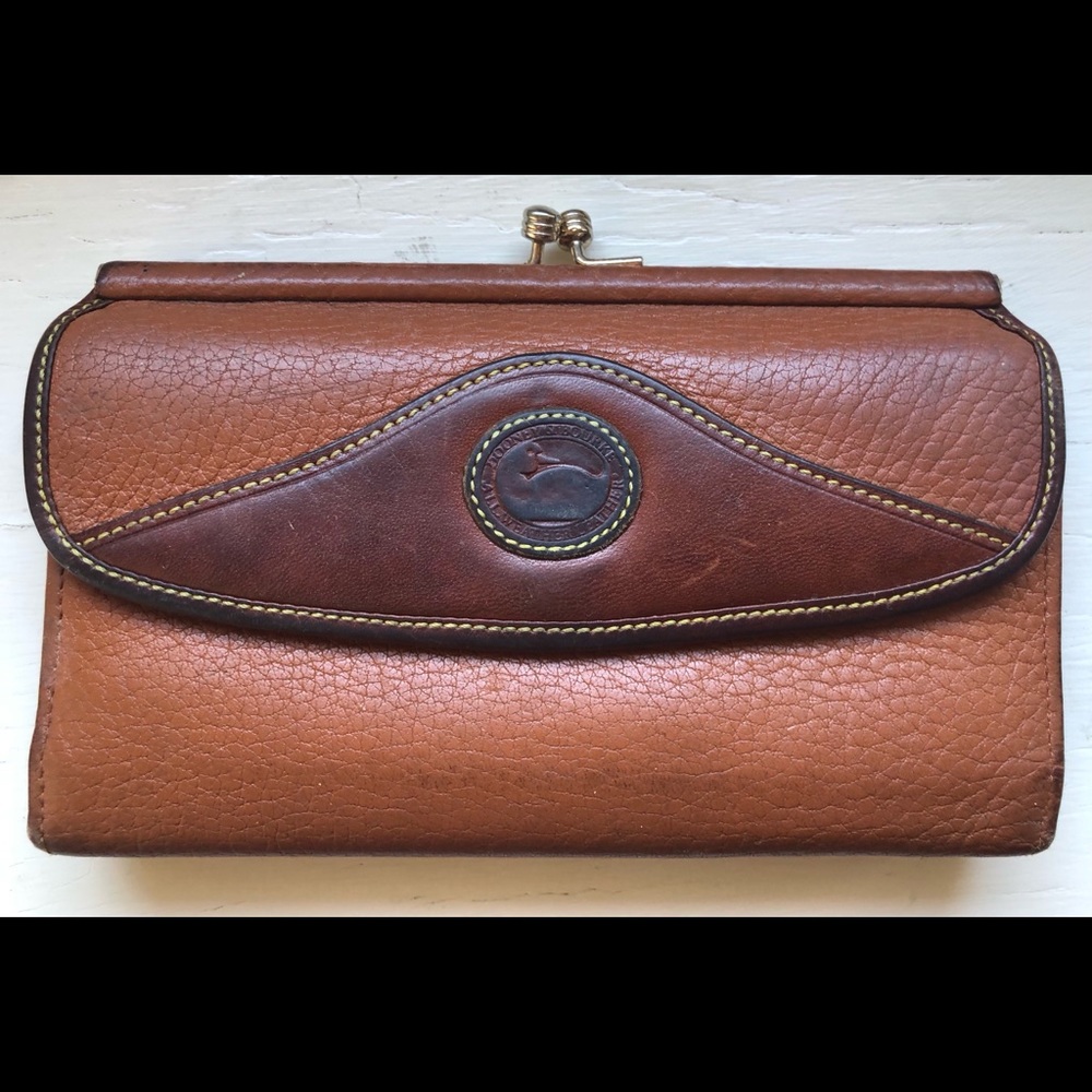 Dooney & Bourke wallet kiss lock brown leather